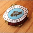 Ryb��sk� odznak, smalt - Org. Sportovn�ch ryb��� a hospod��. ryb��� s�dlem v Praze, V�robce Karmet - Kysel� - Praha