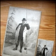 Originln dobov fotografie z roku 1902, popis na druh stran fotografie - rybsk vsledek 15.1.1902, hlavatky 9,5 a 11Kg, uloveno v ece Salze.