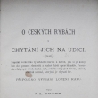 O českých rybách a chytání jich na udici, autor J.L.Bucek , vydáno 1879. Autor byl chudý herec, redaktor a autor divadelních her. *1843/+1912